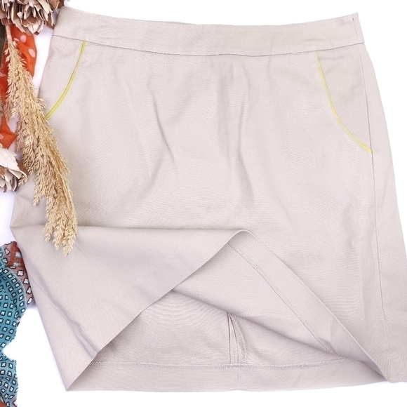 Cynthia Rowley Beige Lime Detailing Sz 6 - Picture 1 of 8